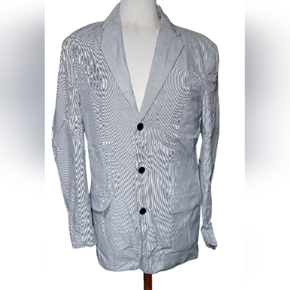 Structure Pin Stripe Blazer S 35-37 Woman gray business casual work office